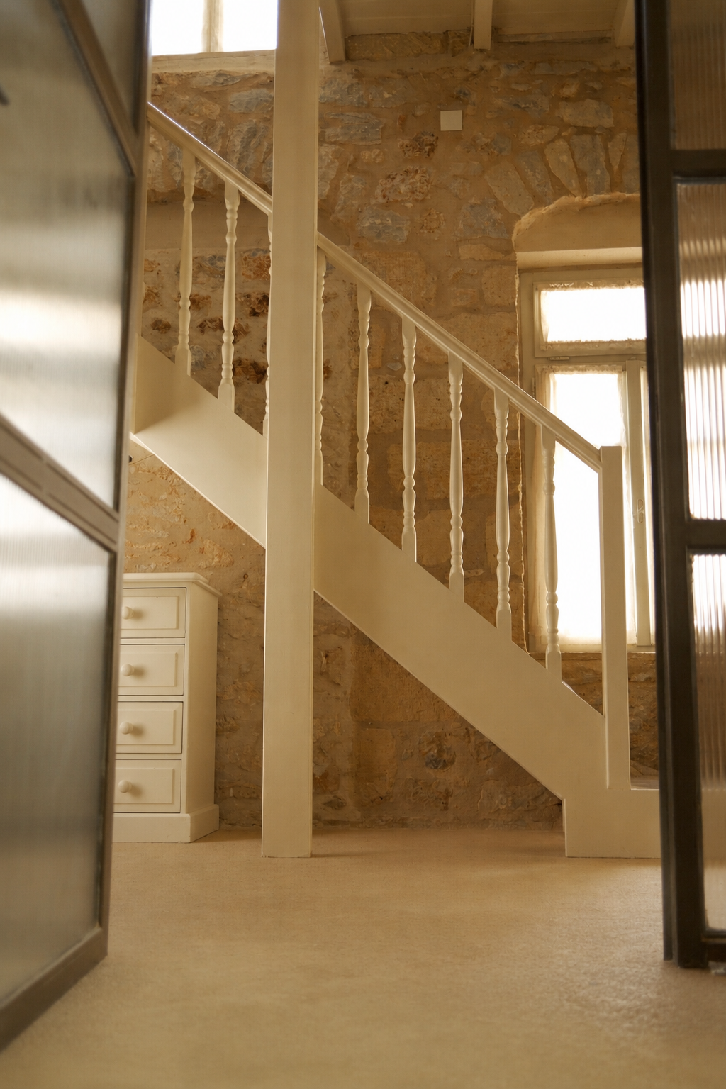 Sculpted plaster staircase